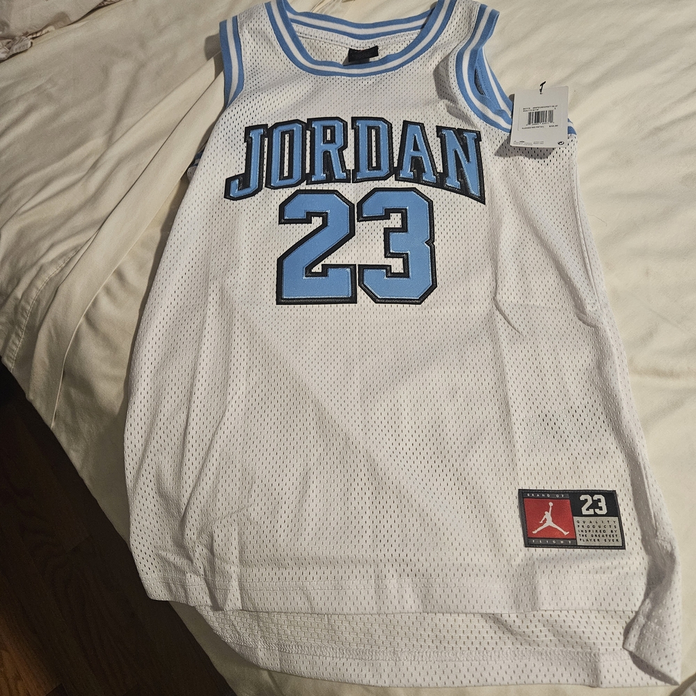 Jordan White and Blue Kids Jersey